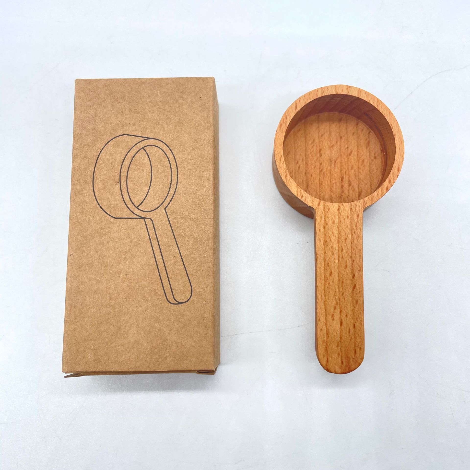 Beech wood short spoon (with box)