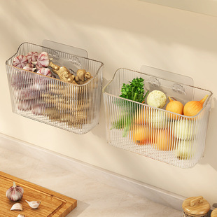 Kitchen Scallion, Ginger and Garlic Storage Basket Storage Rack Bathroom Hanging Basket Bathroom Wall Plastic Storage Basket Storage Box