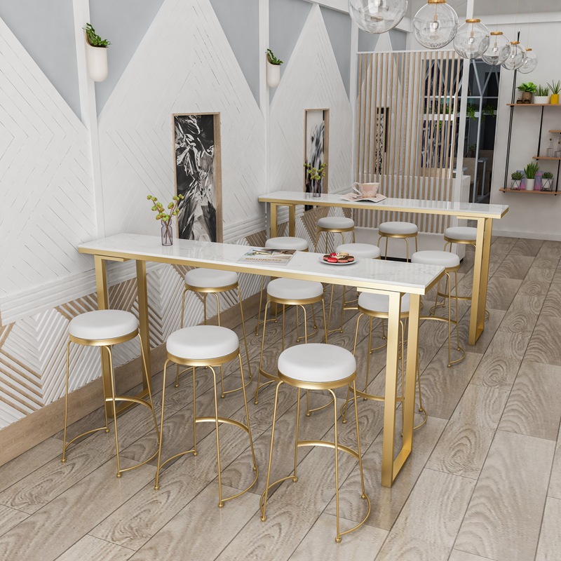 Strictly Selected Marble Bar Table Home Italian Rock Bar Wall Long High Table Milk Tea Shop Table and Chair