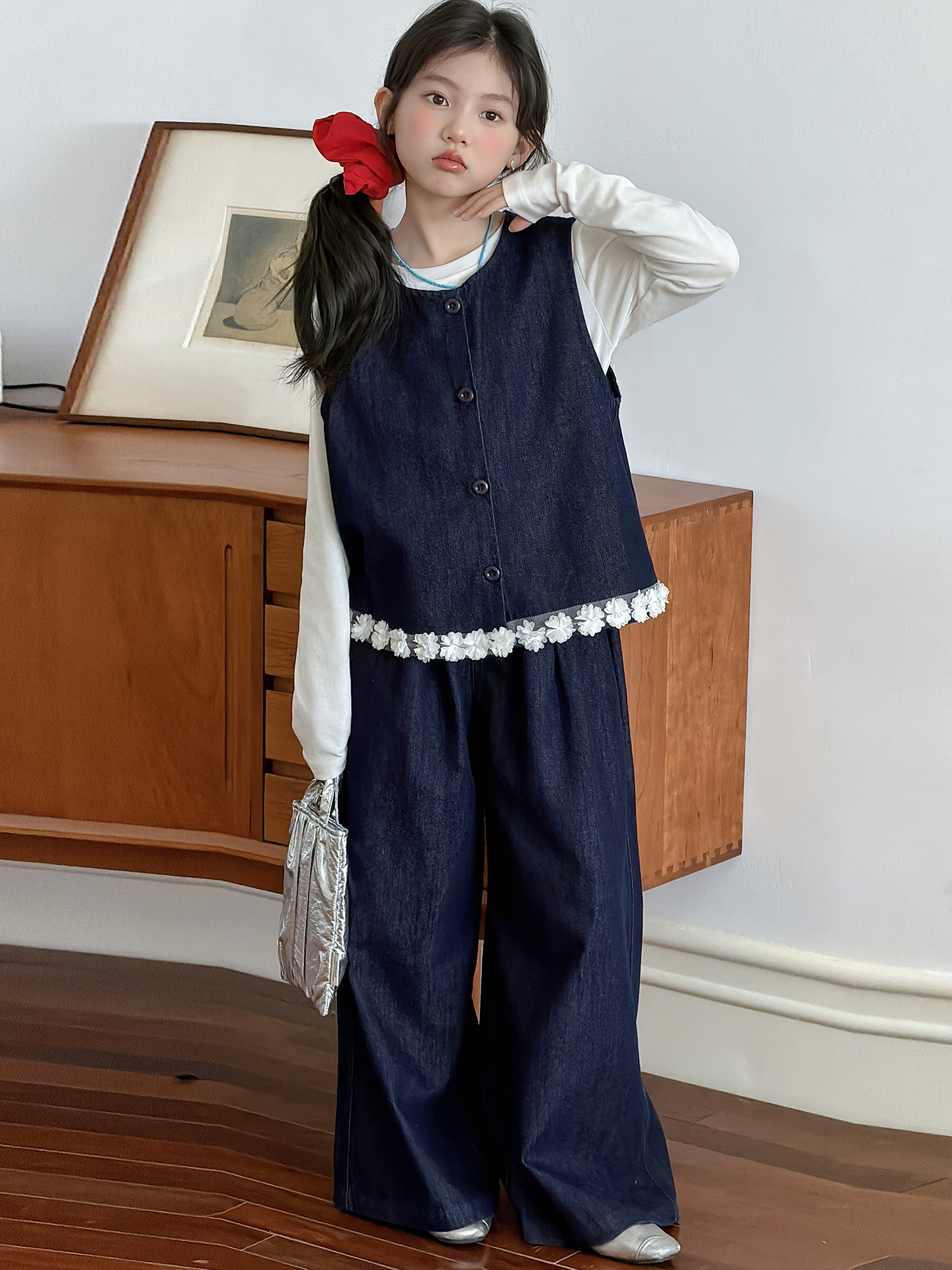 Spring denim base vest