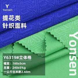 立体格色织格纹提花布 涤氨弹力肌理感针织布料 时尚上衣外套面料
