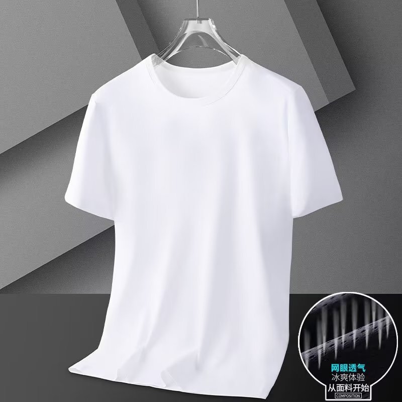 Big Sale Leakage Ice Silk Mesh Short-Sleeved T-Shirt Men's Summer Pure Color Bottoming Shirt Top Clothes Undershirt Trbottomy Top Big Sale Leakage Ice Silk Mesh Short-Sleeved T-Shirt Men's Summer Pure Color Bottoming Shirt Top Clothes Undershirt Trbottomy Top