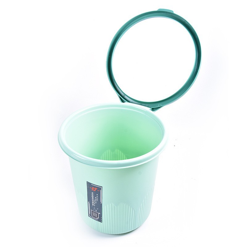 Casa cocina basura puede creativo presión anillo basura puede inodoro basura de plástico de almacenamiento de basura cesta de papel