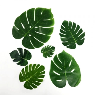 龟背叶绿植仿真花叶片仿真植物夏威夷派对家居装饰道具摆件批发