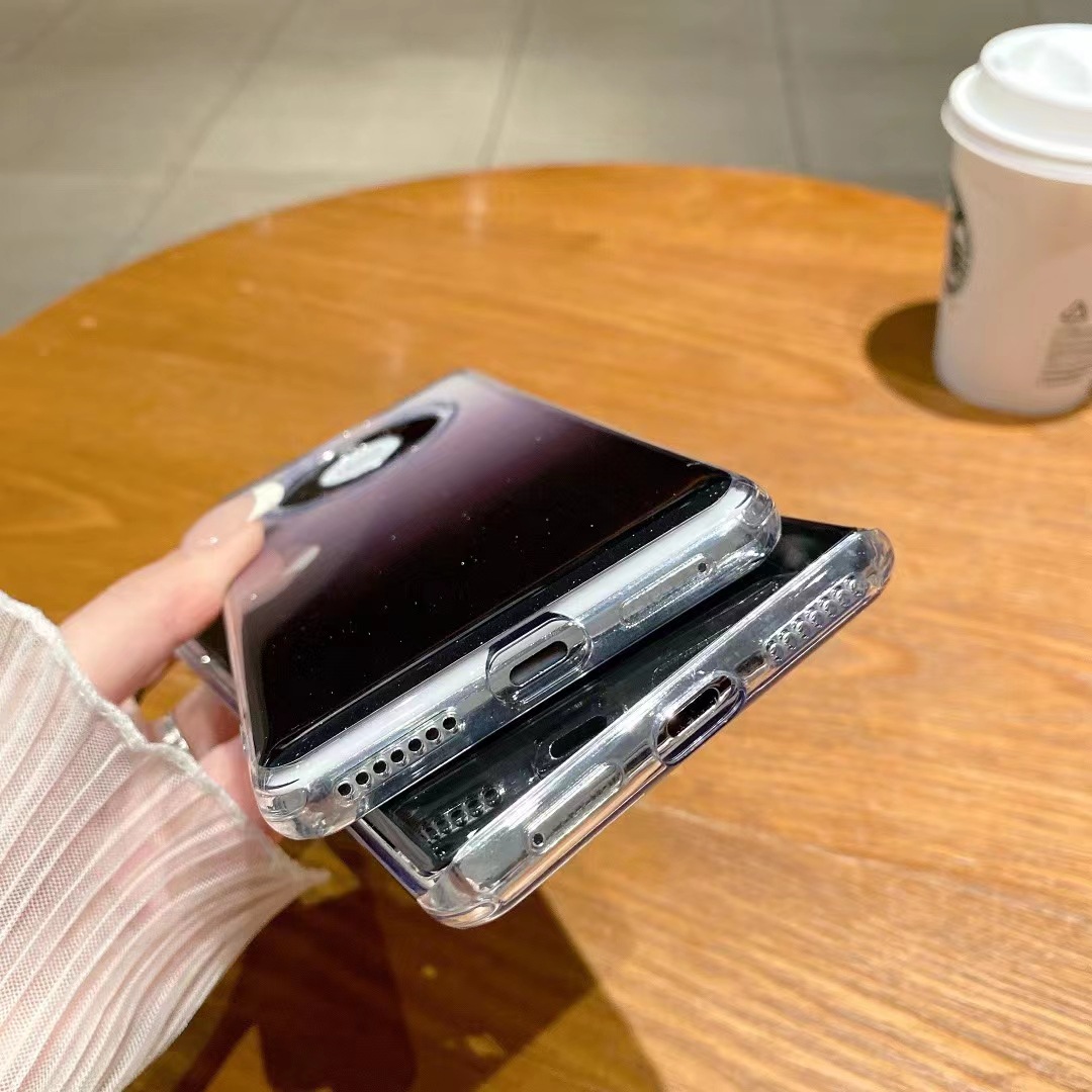 Nueva funda de acrílico transparente con purpurina degradada de un solo color, adecuada para el teléfono móvil Huawei Mate70PRO y Mate50.