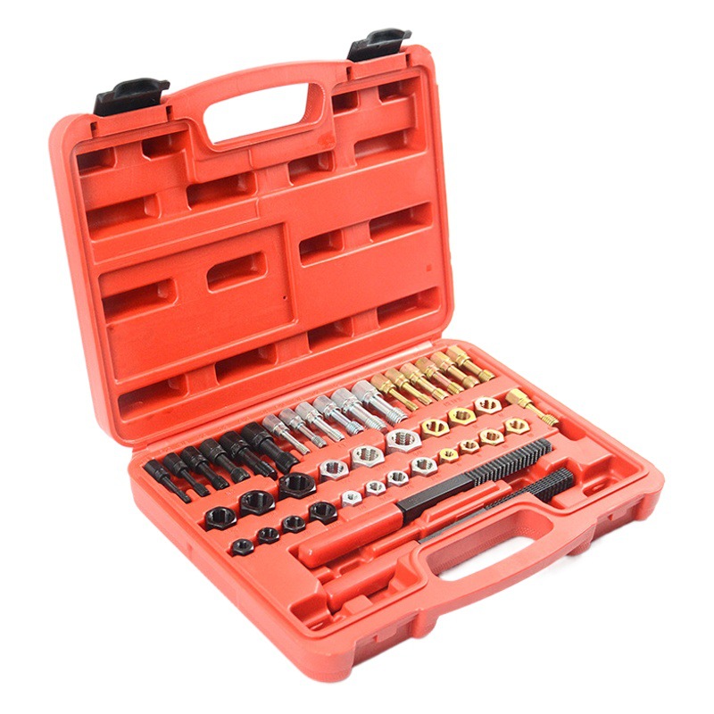 42 piezas de reparación de tornillo de tuerca dañado conjunto herramienta de reparación de tornillo oxidado grifo morir reparación traje
