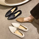 Top layer cowhide flat small shoes women's 2024 summer new soft bottom pointed casual versatile comfortable small leather shoes