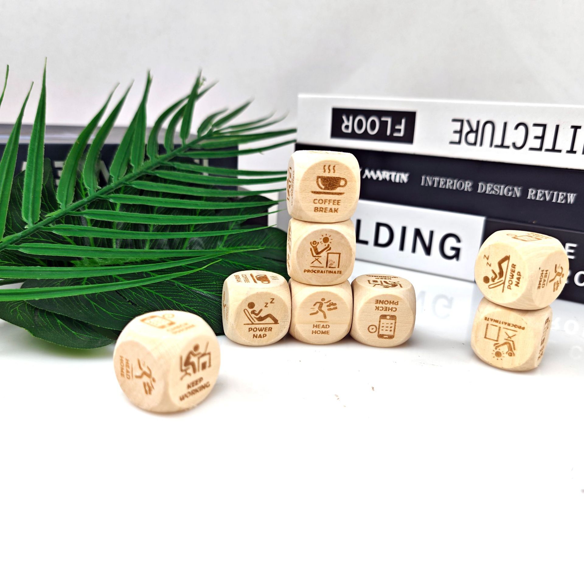 25mm dados de madera regalos de Navidad Día de San Valentín citas gourmet decisiones de cine deportes dados