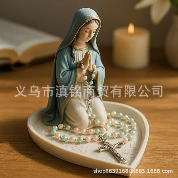 严选跨境爆品Exquisite rosary stand精美玫瑰念珠架创意树脂摆件|undefined