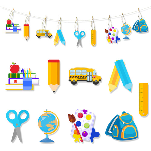 School Kindergarten Party Decoration Hemp Rope Tag Back to School Latte Garden Branch Decoration Hanging Decoration Wholesale for the Back to School Season