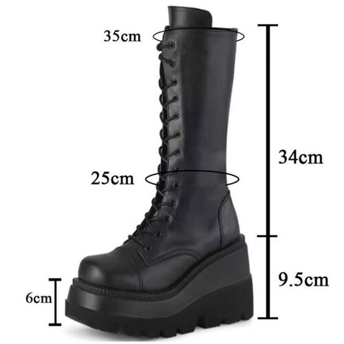 Thick soled motorcycle rider boots, but knee-high shoes, cos 20cm lacing single liner, leg-showing thin high boots, long boots