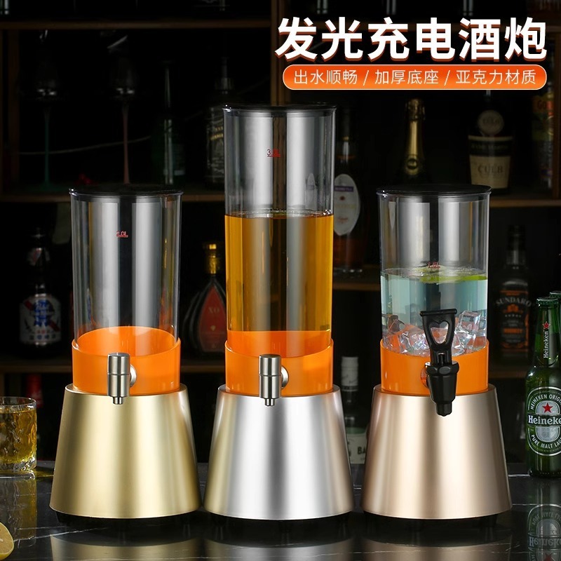 Xinyuan Cannon de cerveza de barril con grifo Contenedor de barril de Cola de 3L Cannon de barril luminoso Barra de barril de cerveza de red de 3 litros dedicado