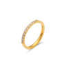 Brand fashionable ring, accessory stainless steel, golden zirconium, European style, light luxury style, 750 sample gold