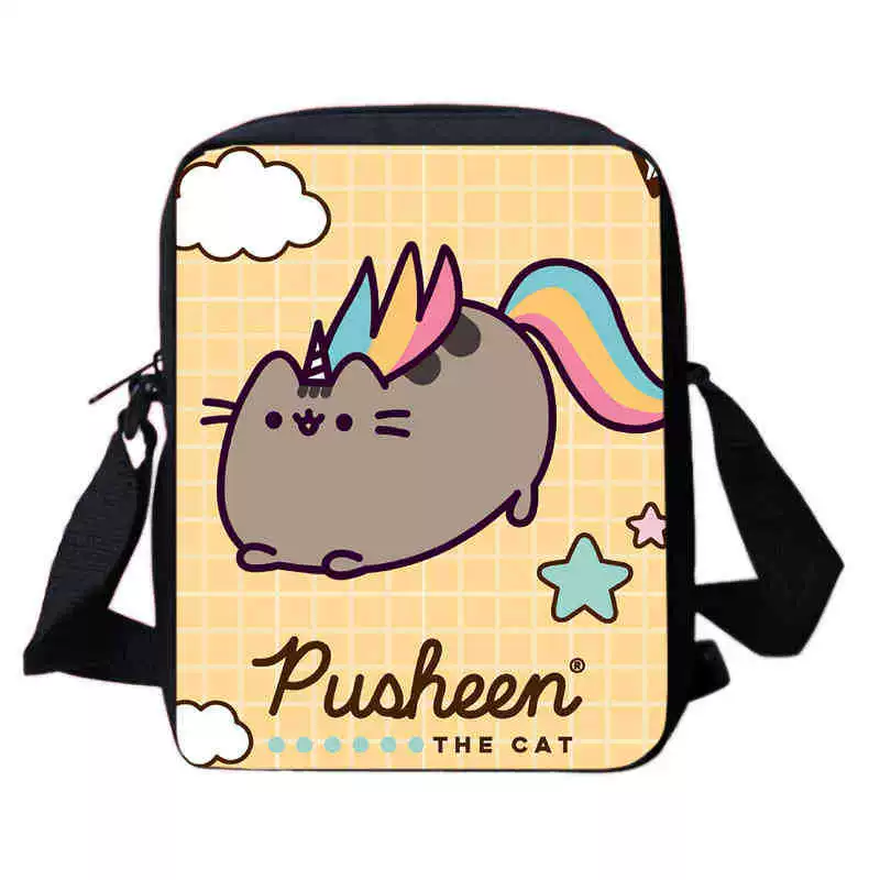 Рюкзак учебный Pusheen Fat Jimao с принтом периферийного типа, через стекло, зарубежная торговля, школьный рюкзак