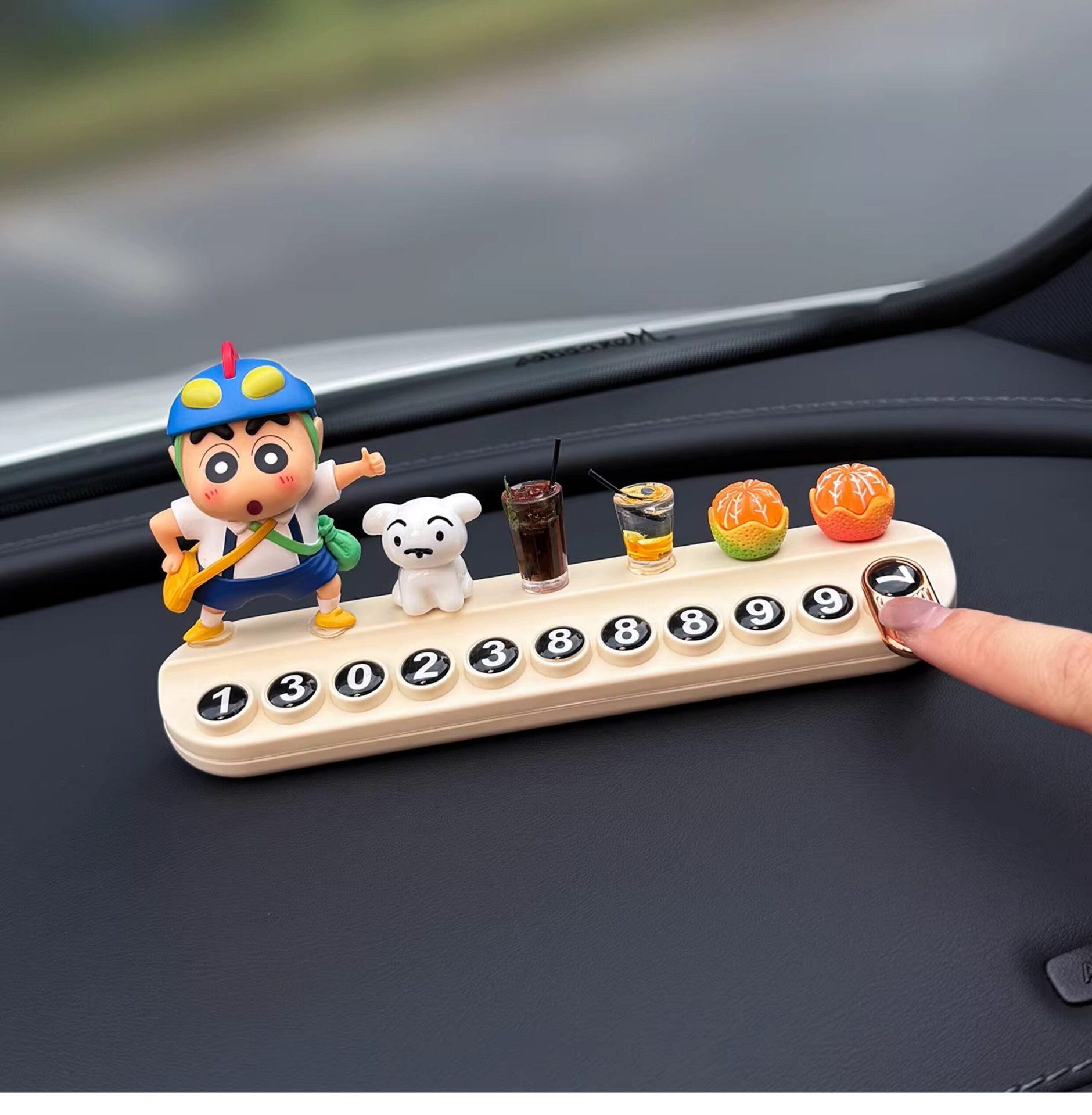 2026 New Model Crayon Shin-Chan Temporary Parking Number Plate for Moving the Car, with a Phone Number That Can Be Hidden on the Car