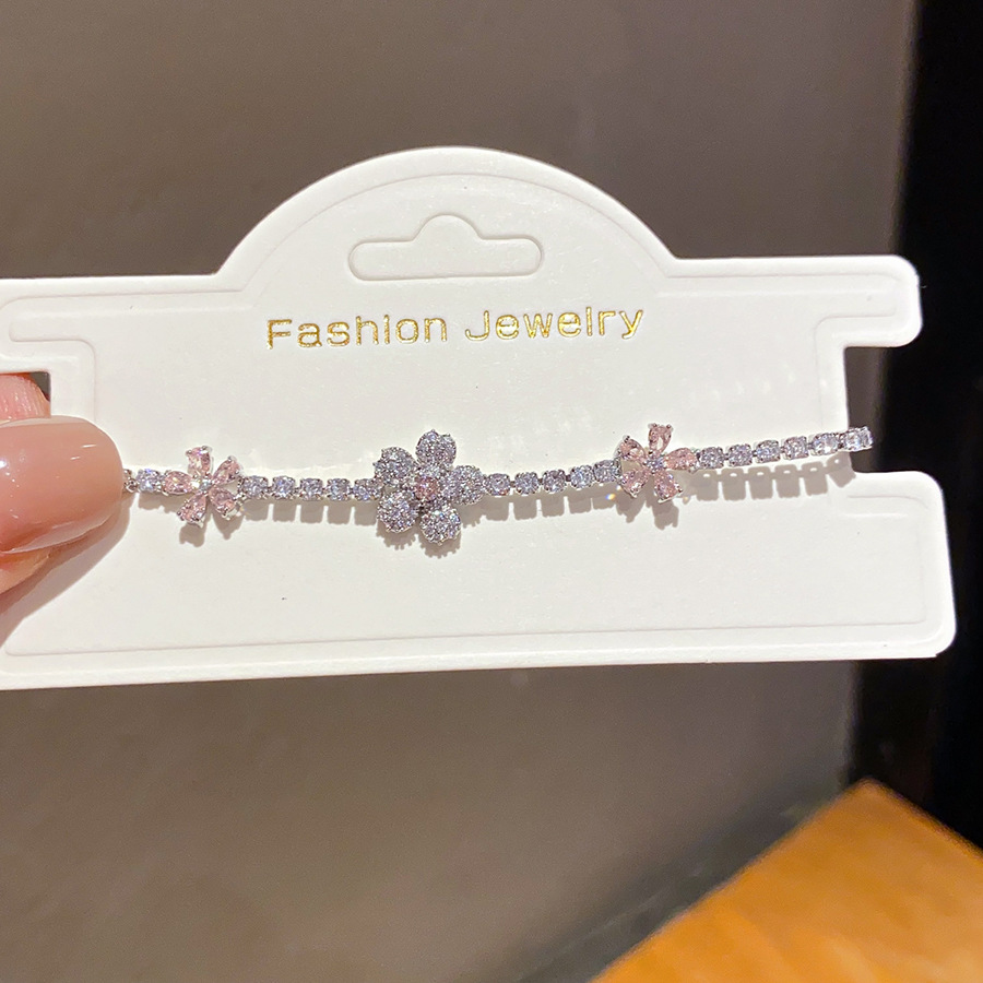 3 # pulsera - verde - plata - rosa