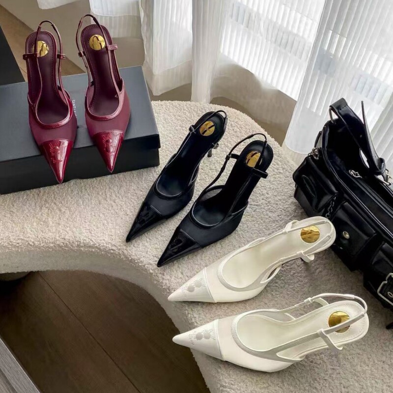 Y brand pointed-toe sandals for women, 2026 summer, backless stiletto heels, shallow mesh high heels with back strap, fashionable women's shoes Y brand pointed-toe sandals for women, 2026 summer, backless stiletto heels, shallow mesh high heels with back strap, fashionable women's shoes