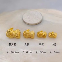 足金999黄金小神兽招财貔貅宝宝编织手绳3D硬金满月宝宝纯金金饰