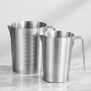 Stainless steel wide mouth measuring cup 304 stainless steel with scale large mouth measuring cup with handle beaker 3 liters 5 liters