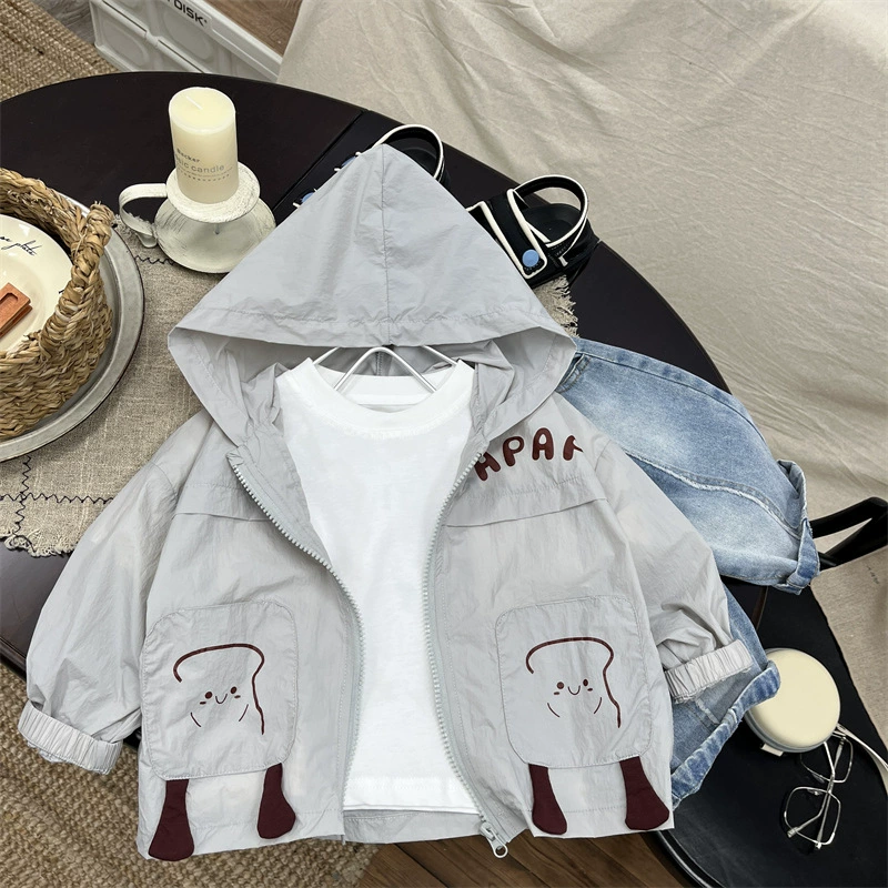 Солнцезащитный крем для мальчиков Летняя тонкая детская куртка анти-ультрафиолетовый кардиган для ребенка ледяной шелк дышащая кожа одежда для кондиционирования воздуха