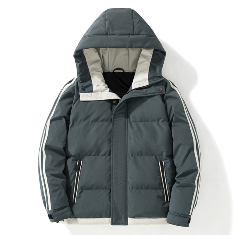 Capa de algodón hombre chaqueta de algodón de invierno de hombre nueva chaqueta de invierno gruesa ropa de pan con capuz para jóvenes de mediana edad