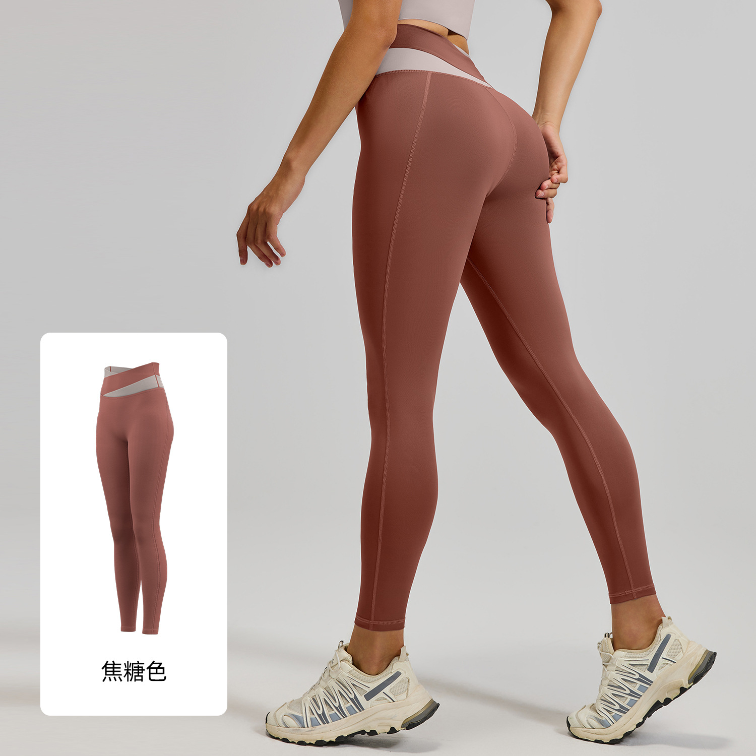 Pantalones de yoga Juyitang transfronterizos europeos y americanos de cintura alta, moldeadores y levanta glúteos, leggings deportivos para fitness y running para mujer