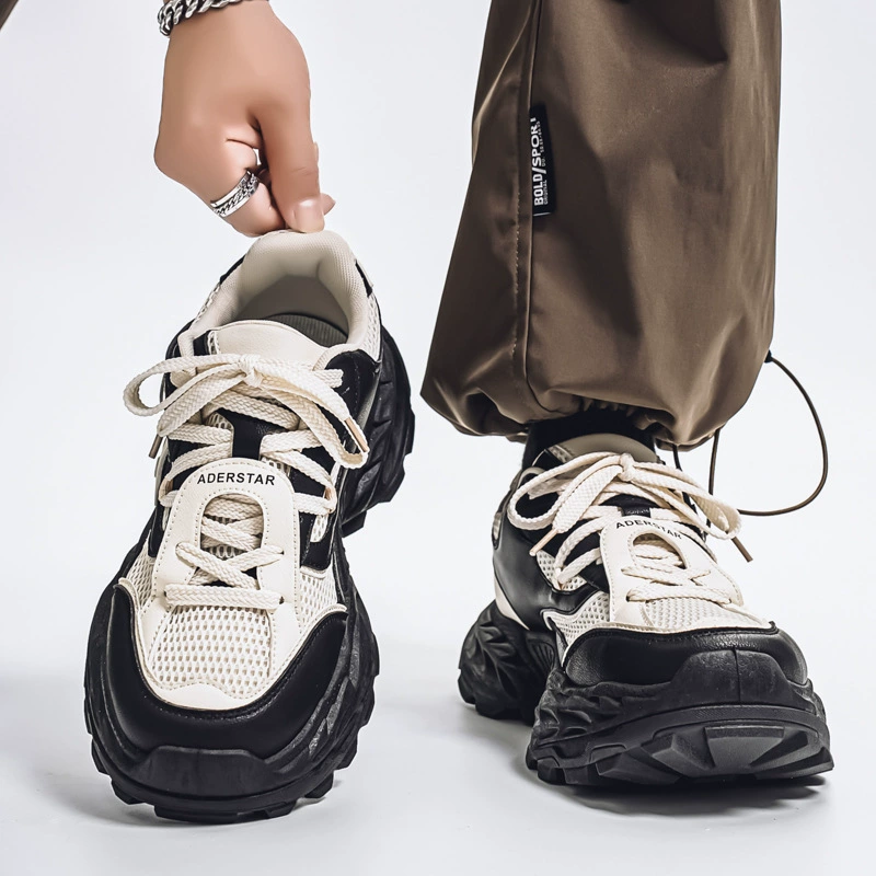 Мужские кроссовки 2025 новые летние дышащие сетчатые высококачественные спортивные повседневные на толстой подошве модные универсальные мужские кроссовки для пап