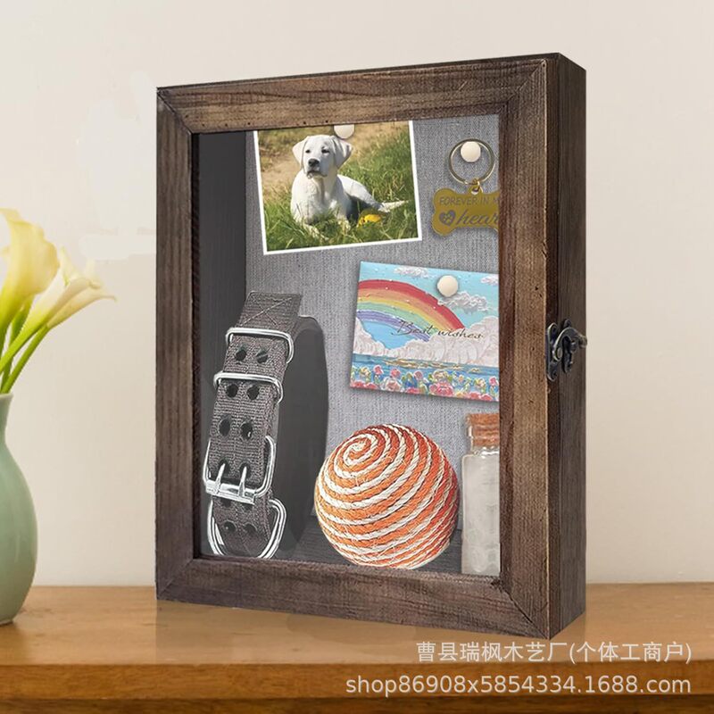 Wooden Pet Memorial Shadow Box Pet Information Box with Cat and Dog Wooden Photo Frame Decoration Lost Pet Memorial Wooden Pet Memorial Shadow Box Pet Information Box with Cat and Dog Wooden Photo Frame Decoration Lost Pet Memorial