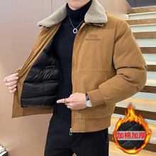 冬季2025新款棉衣冬季新款方领棉衣外套男士衣款宽松加棉加厚跨境
