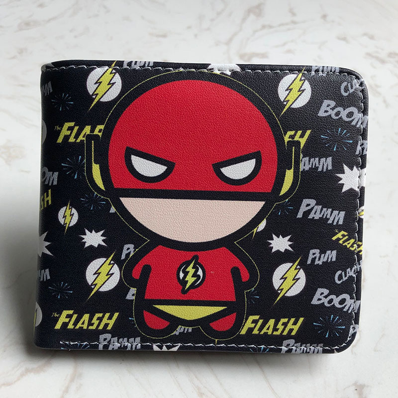 Superhéroe de dibujos animados anime periférico corto Niños estudiante masculino y femenino Cartera de dibujos animados cartera titular de la tarjeta