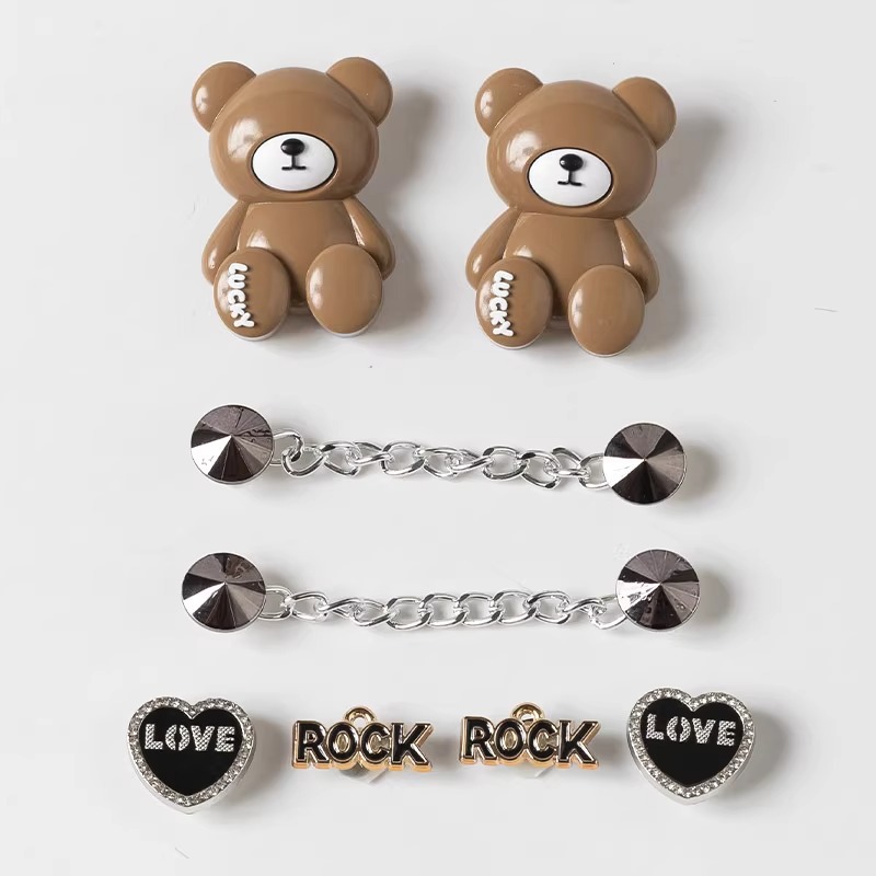 갈색 행운의 곰 [신발 버클 10개]