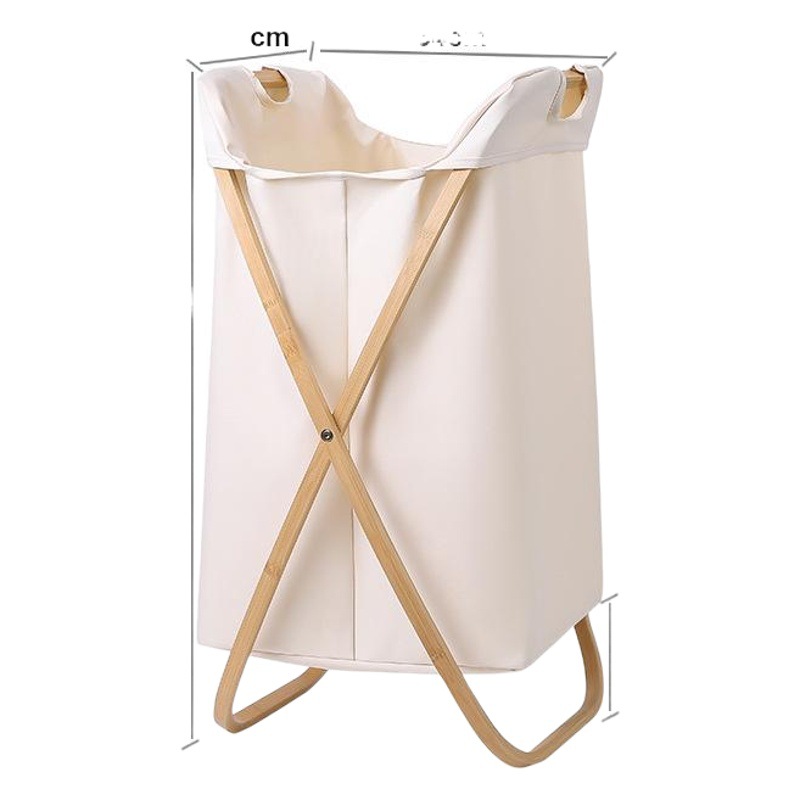Simple ins estilo japonés cesta de la ropa cesta plegable cesta de la ropa de bambú hogar Oxford paño cesta de la ropa X ropa sucia cesta de almacenamiento