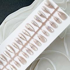 分碼條裝穿戴甲波點蕾絲蝴蝶手工穿戴式假指甲國風美甲甲片批發