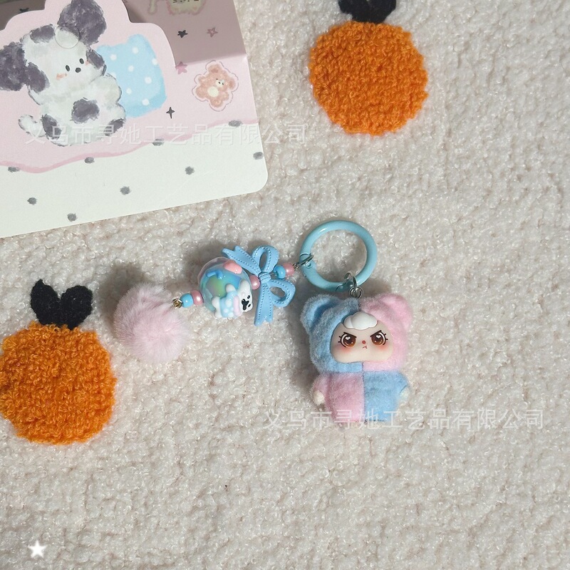 植毛ラブブ人形3歳キーホルダーペンダントクロスボーダーかわいい人形DIYアクセサリー携帯電話アクセサリーペンダント|undefined
