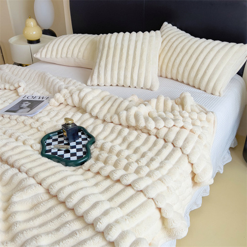 Rabbit Fleece Blanket, Multi-Functional Nap Blanket, Flannel Summer Air-Conditioning Quilt, Small Blanket, Sofa Throw Blanket, Car Blanket