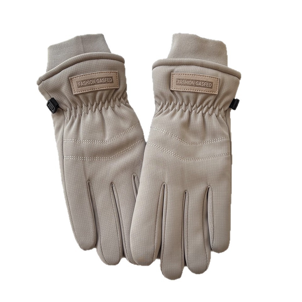 Gants de cyclisme pour couple, grands gants d'hiver résistants au froid, double couche en polaire épaisse, coupe-vent, écran tactile, doigts complets, pour l'extérieur_voghion.com
