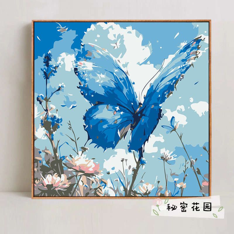 蝶デジタル油絵 diy 着色油絵子供の手描き蝶装飾絵画装飾品メーカー卸売|undefined