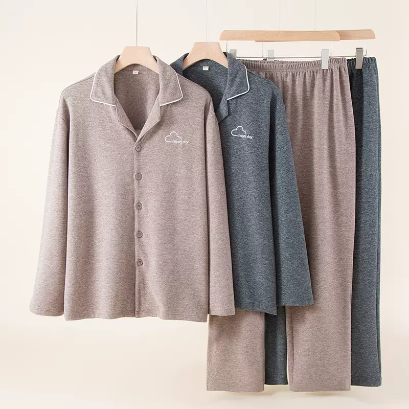 情侣睡衣秋冬季新款德绒保暖居家服男女纯色刺绣宽松套装家居服厂
