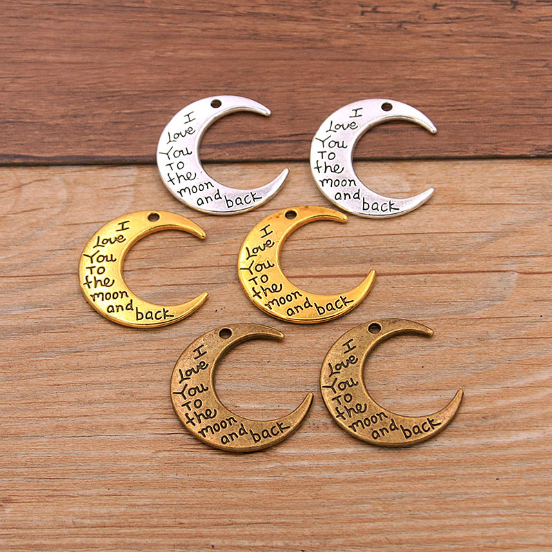 DIY 쥬얼리 액세서리 달 모양 알파벳 펜던트 ZAKKA 액세서리 도매 30*27mm 1430 목걸이