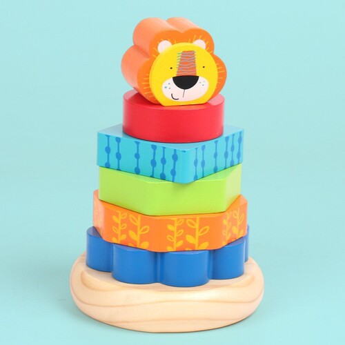 Baby cartoon macaron color roly-poly rainbow Hanoi tower assembly stack and play balance grasping blocks toy