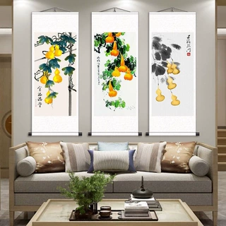 五福临门书画挂画客厅装饰画字画卷轴画竖版招财国画酒店墙贴壁画