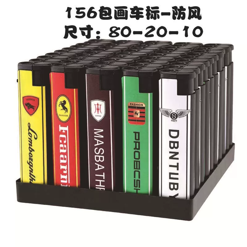 Зажигалки одноразовые с открытым пламенем ветрозащитные 50 штук обычные пластиковые зажигалки оптовая продажа персонализированная упаковка живопись супермаркет магазин у дома