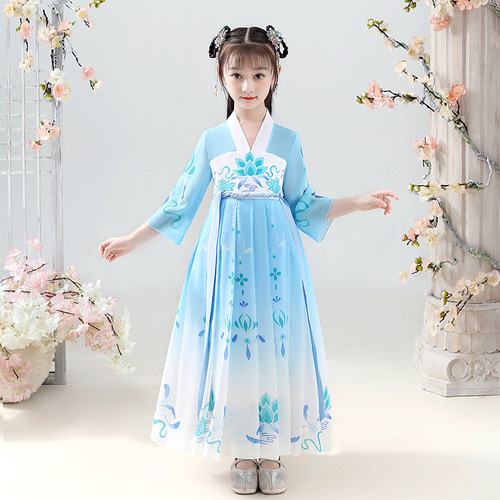 Girls hanfu Chinese ancient folk costumes children new dust performance clothing cuhk child girls hanfu