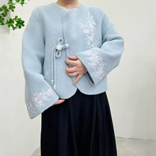 锦绣芳华 2025重工刺绣新中式国风气质高级小众双面手缝羊毛大衣