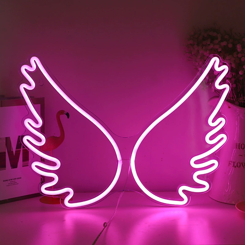 LED neon sign acrylic back panel, USB 5V‑1A with switch, decorative wall night light (various designs)