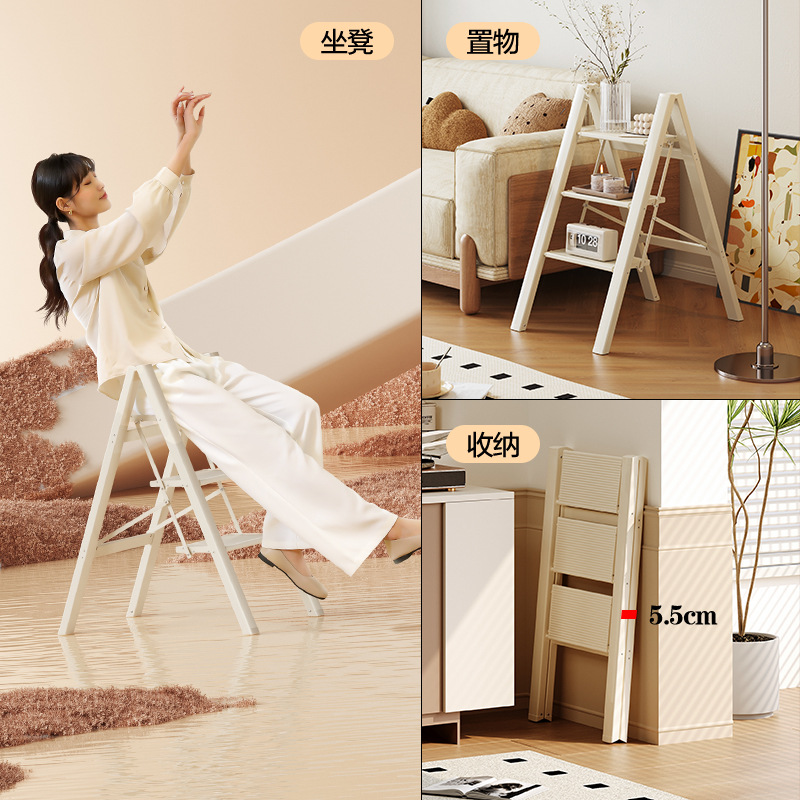 Ladder Aluminum alloy household ladder multifunctional folding ladder three or four step ladder flower stand ladder thickened aluminum alloy herringbone ladder