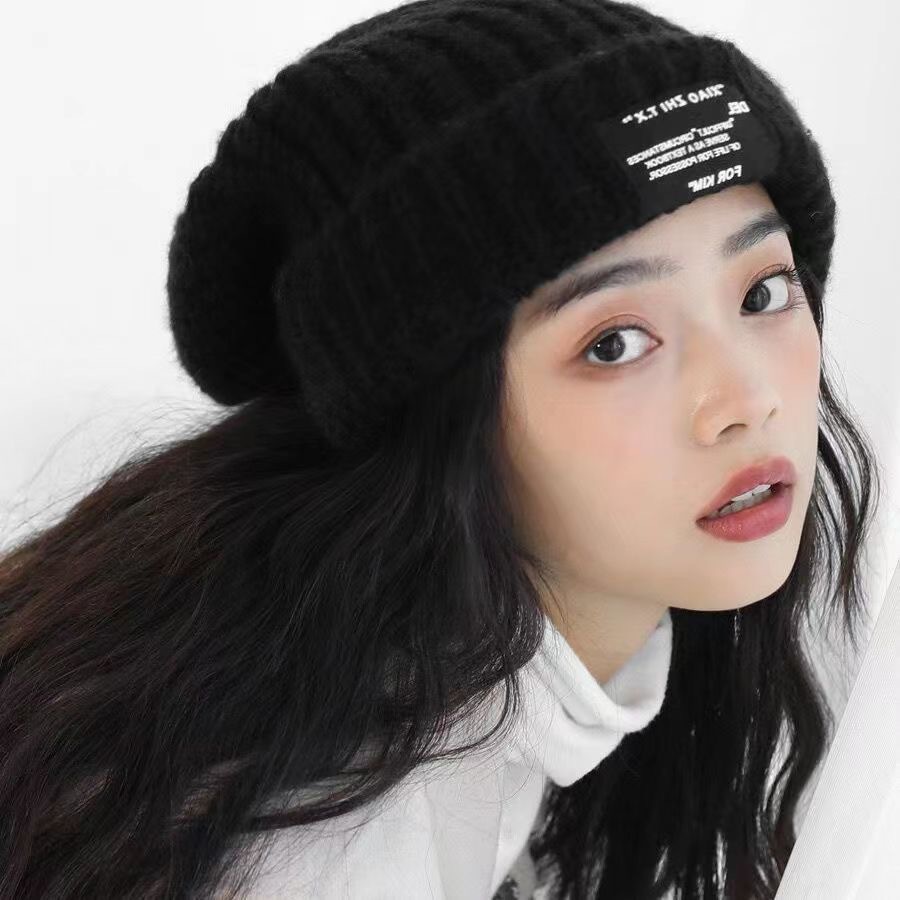 New type of for women, loose board, pile up woolen high aesthetic value, knitted , small face, warm and thick thread_voghion.com