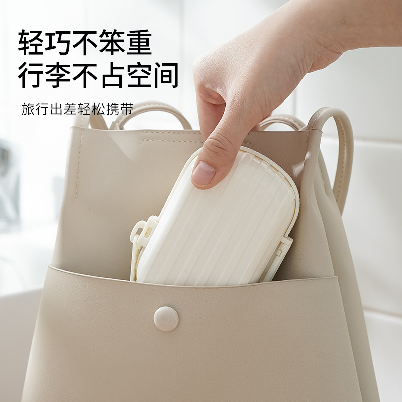 Luz de lujo portátil pequeño viaje a prueba de fugas caja de jabón cremallera creativa con cubierta sellada caja de almacenamiento de jabón de drenaje de doble capa