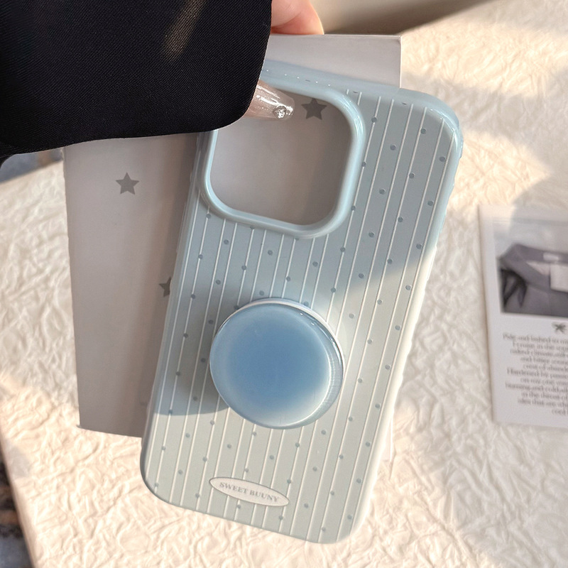 【塔下】气质波点iphone17适用16苹果15promax手机壳渐变蓝支架13|undefined