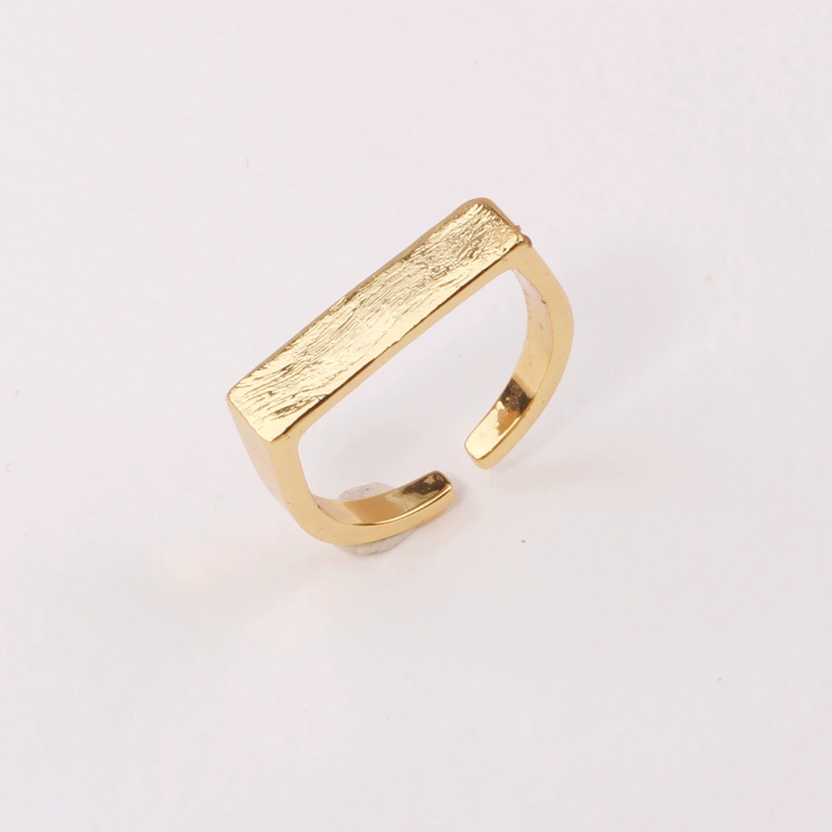 Европейский и американский стиль девушка прямоугольная круглая Толстая матовая поверхность Открытое кольцо свободный размер холодный стиль Золотое кольцо